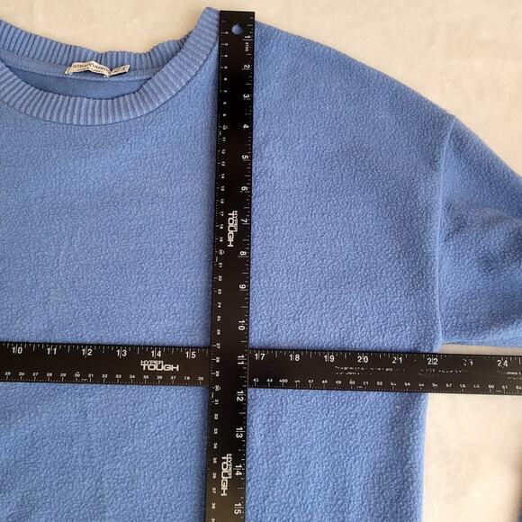 Stadivarius Blue Pullover Preppy Classic Soft Touch Knit Sweater Size Medium - Picture 6 of 7